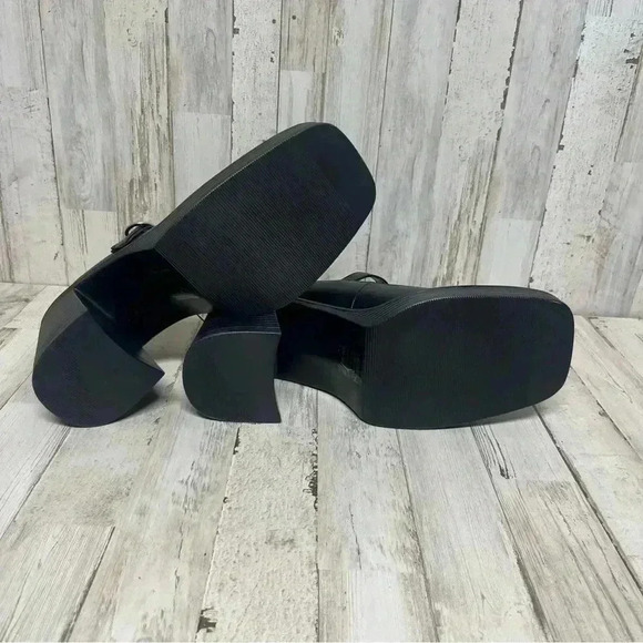 Pop Women Black Sinclaire Block Heel Platform Y2K Mary Jane Dress Shoes Size 10M - Picture 5 of 8